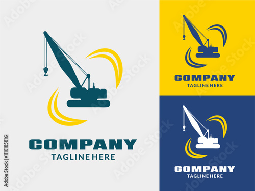 Mobile crane logo heavy equipment