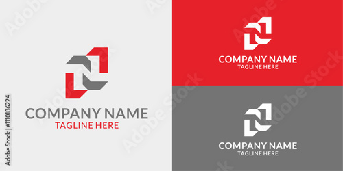 Geometric Business Letter N Logo
