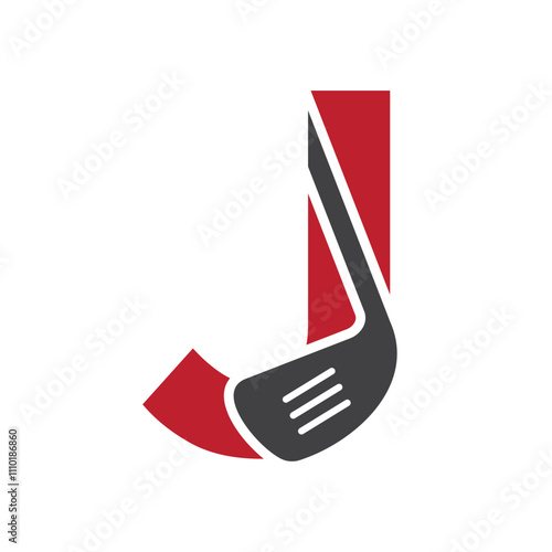 Letter J Hockey Logo. Field Hockey Logo Concept With Hockey Stick Symbol