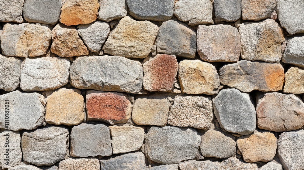Natural stone wall texture featuring diverse colors and patterns ideal for architectural backgrounds or rustic design projects. Natural stone wall texture featuring diverse colors and patterns ideal for architectural backgrounds or rustic design projects.