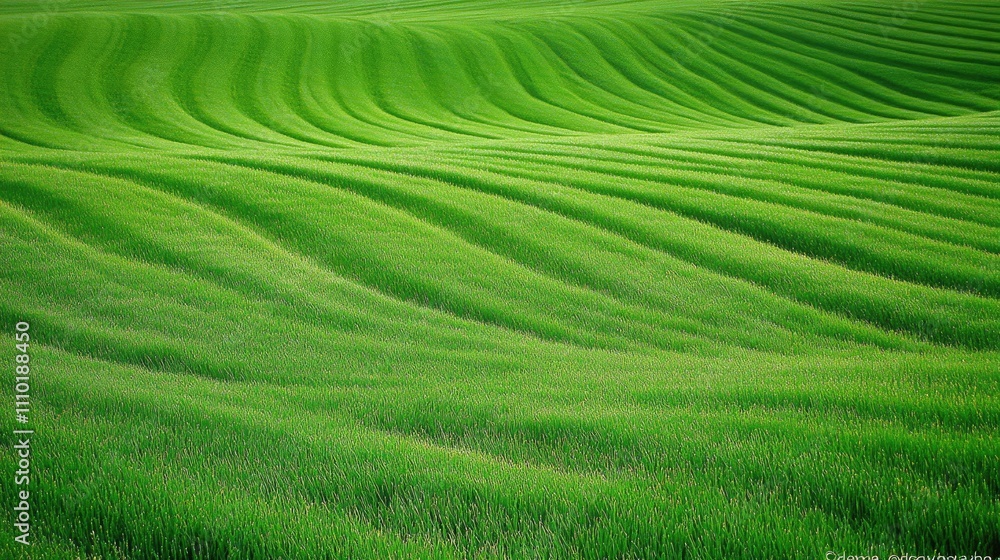 Lush Green Rolling Meadows in Tuscany Emphasizing Natural Patterns and Serenity Lush Green Rolling Meadows in Tuscany Emphasizing Natural Patterns and Serenity