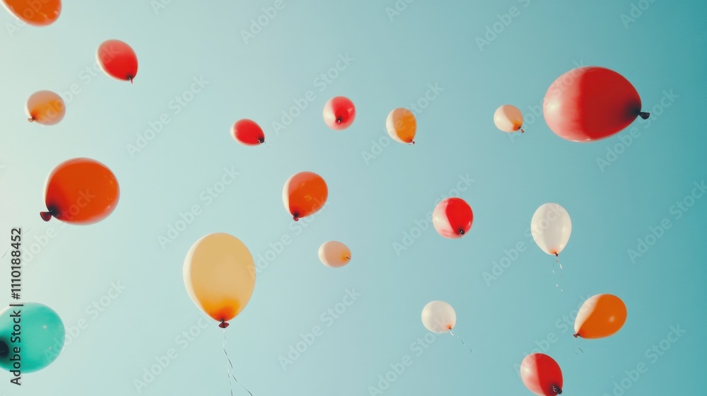 A vibrant depiction of a diverse collection of balloons in various colors and sizes floating upwards against a clear sky, Symbolizing the upliftment and joy of embracing diverse perspectives A vibrant depiction of a diverse collection of balloons in various colors and sizes floating upwards against a clear sky, Symbolizing the upliftment and joy of embracing diverse perspectives