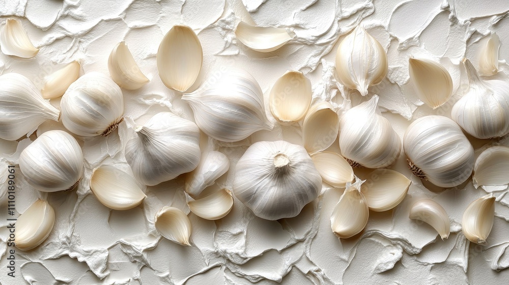 Garlic Cloves and Bulbs on White Background Unpeeled Fresh Garlic Ingredients for Culinary Use in Cooking and Food Preparation Garlic Cloves and Bulbs on White Background Unpeeled Fresh Garlic Ingredients for Culinary Use in Cooking and Food Preparation