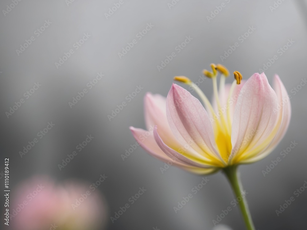 Fototapeta premium Pretty in pink and yellow A closeup of a wildflower bloom.