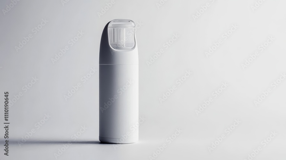 A white vase with a small opening on top A white vase with a small opening on top