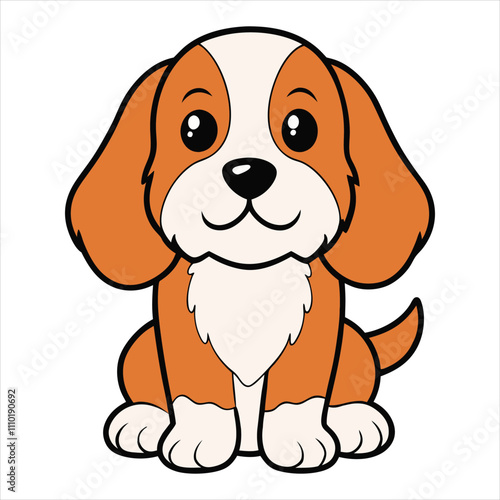 Petit Basset Griffon Vendéen Baby Dog clipart, Dog Puppy Sitting Expression design, Domestic baby Pet cartoon lover design sublimation
