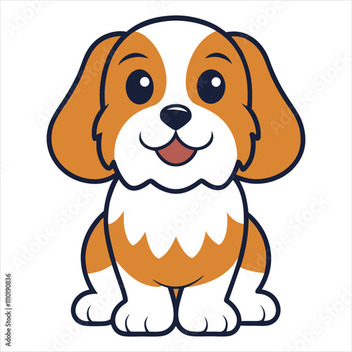 Petit Basset Griffon Vendéen Baby Dog clipart, Dog Puppy Sitting Expression design, Domestic baby Pet cartoon lover design sublimation
