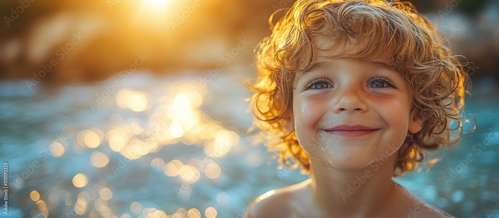 Joyful boy playing by the beach during sunset capturing the essence of childhood and outdoor adventures in a vibrant summer atmosphere Joyful boy playing by the beach during sunset capturing the essence of childhood and outdoor adventures in a vibrant summer atmosphere