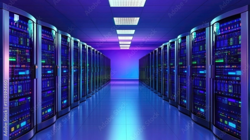 Digital server room with advanced data processing interface showcasing modern technology in global business finance solutions. Digital server room with advanced data processing interface showcasing modern technology in global business finance solutions.