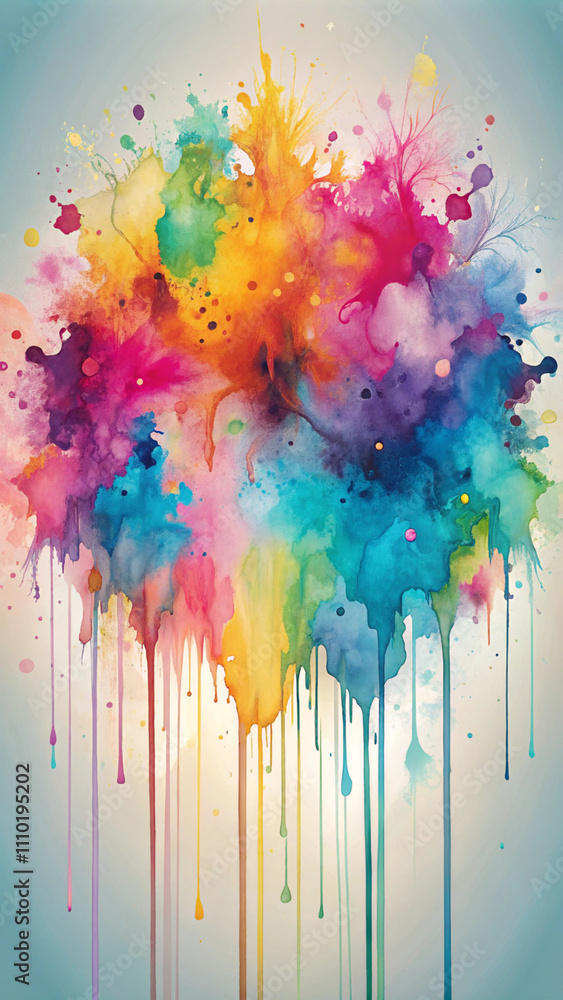 Fototapeta premium Ink spill texture background beautiful colors