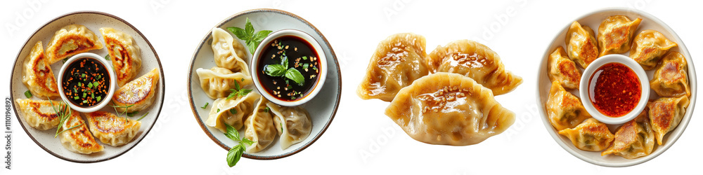 Dumplings with spreading sauce, isolated on a white background. Mix Collection PNG. Dumplings with spreading sauce, isolated on a white background. Mix Collection PNG.