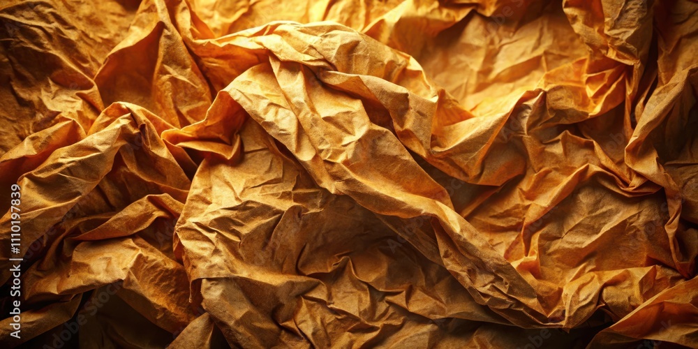 Abstract Texture of Crumpled Brown Fabric With Deep Shadows and Subtle Highlights Abstract Texture of Crumpled Brown Fabric With Deep Shadows and Subtle Highlights