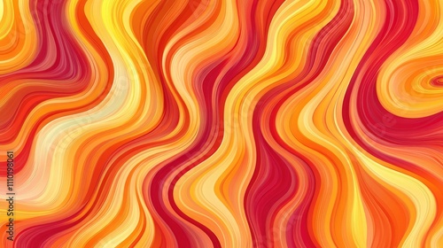 Abstract Wavy Background in Warm Orange, Red, and Yellow Hues