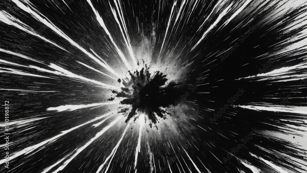 Obraz premium Explosive Cosmic Detonation Illuminates the Vacuum of Space with Fiery Debris and Energy.