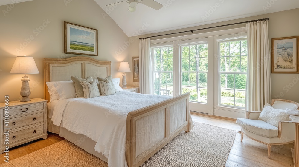 Cozy Elegant Bedroom with Bright Natural Light and Soft Decor Cozy Elegant Bedroom with Bright Natural Light and Soft Decor