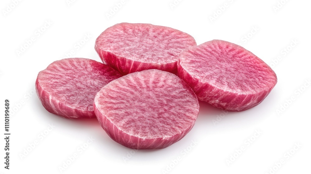 Sliced shallot or red onion from farm market on a clean white background showcasing fresh vegetables for culinary use and recipe enhancement Sliced shallot or red onion from farm market on a clean white background showcasing fresh vegetables for culinary use and recipe enhancement