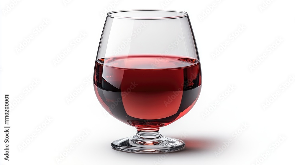 Elegant stemmed glass of red wine filled to the brim isolated on a clean white background perfect for beverage and food-related advertising. Elegant stemmed glass of red wine filled to the brim isolated on a clean white background perfect for beverage and food-related advertising.