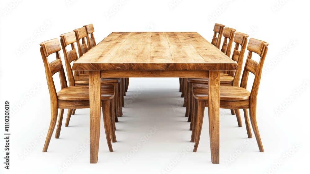 Fototapeta premium Rustic Wooden Dining Table Designed for Natural Elegance