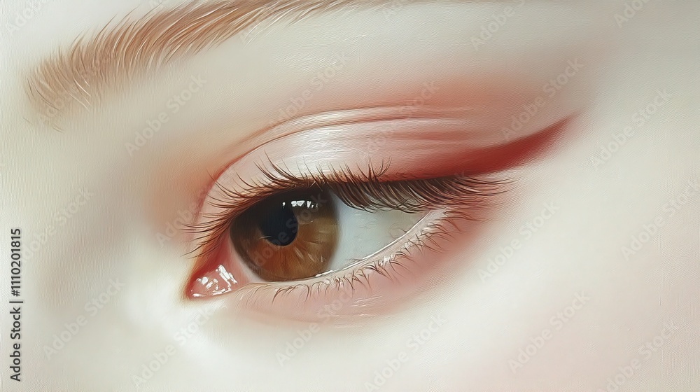 Close-Up of Beautiful Human Eye with Subtle Makeup and Details Close-Up of Beautiful Human Eye with Subtle Makeup and Details