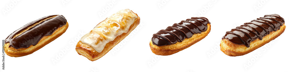 Éclair isolated on a white background. Mix Collection PNG. Éclair isolated on a white background. Mix Collection PNG.