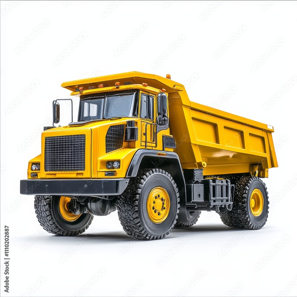 Yellow Construction Vehicle with Matte Black Cab in Detail View Yellow Construction Vehicle with Matte Black Cab in Detail View