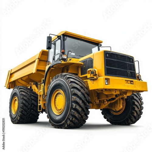 Yellow Construction Vehicle with Black Cab and Large Tires