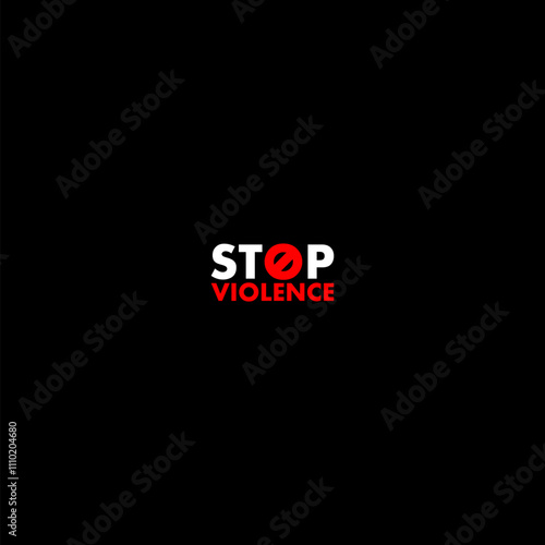 Stop violence sign icon isolated on dark background