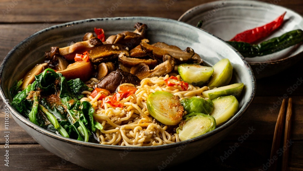 noodles, fried chicken with vegetables noodles, fried chicken with vegetables
