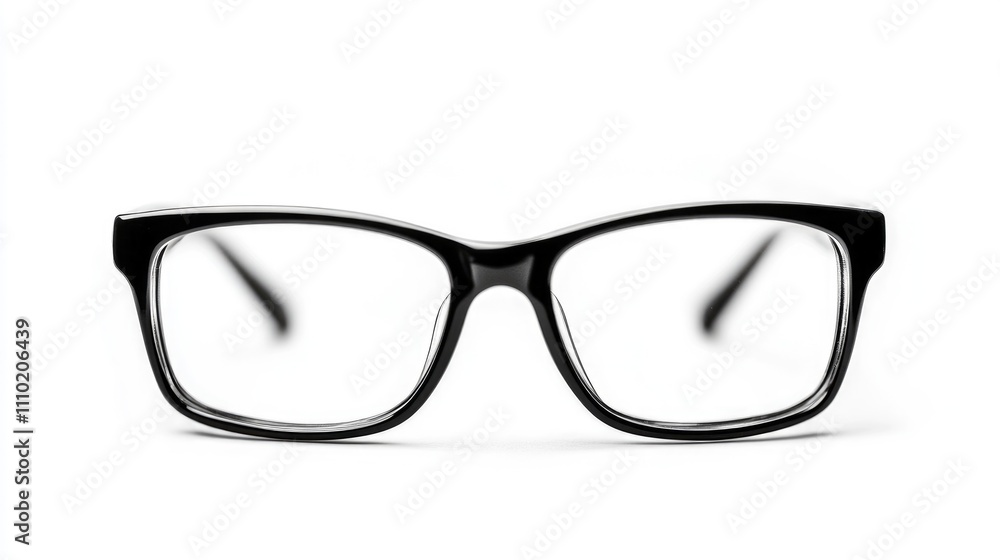 Stylish black optical glasses on a clean white background showcasing modern eyewear design and clarity for vision correction accessories Stylish black optical glasses on a clean white background showcasing modern eyewear design and clarity for vision correction accessories