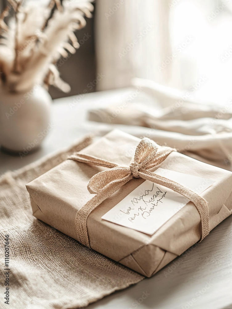 A thoughtfully wrapped gift on a minimalist table, featuring a handwritten note and decorative ribbon, embodies heartfelt sentiments. A thoughtfully wrapped gift on a minimalist table, featuring a handwritten note and decorative ribbon, embodies heartfelt sentiments.