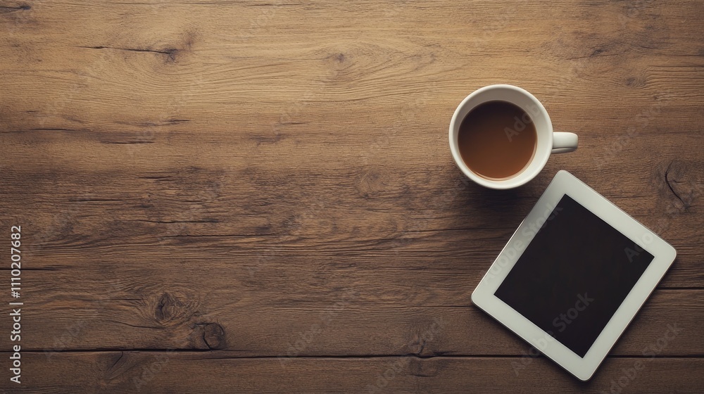 SEO strategy tools on a wooden table with coffee cup and tablet showcasing digital marketing concepts for business growth and online visibility SEO strategy tools on a wooden table with coffee cup and tablet showcasing digital marketing concepts for business growth and online visibility