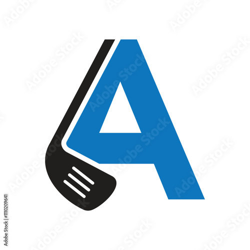 Letter A Hockey Logo. Field Hockey Logo Concept With Hockey Stick Symbol