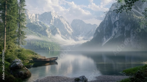 Gosausee, a beautiful lake with moutains in Salzkammergut, Austria.