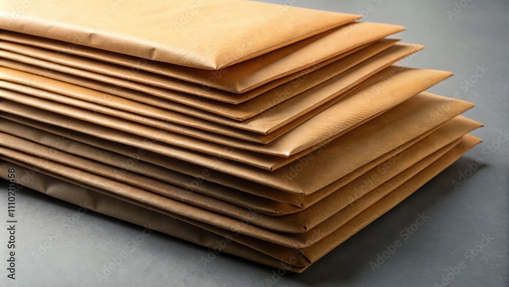 A neatly stacked collection of brown paper envelopes, revealing the subtle texture of the paper and highlighting the importance of communication and correspondence. A neatly stacked collection of brown paper envelopes, revealing the subtle texture of the paper and highlighting the importance of communication and correspondence.