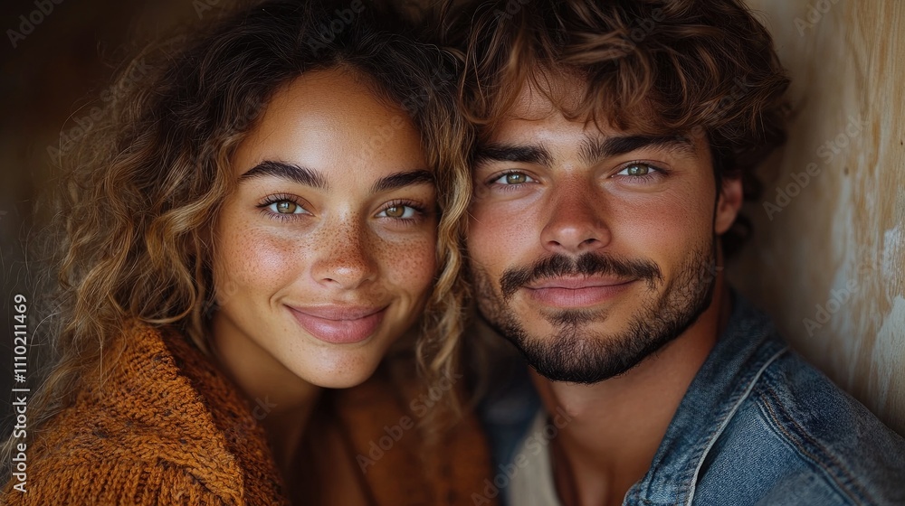 Joyful young couple embracing in a studio setting showcasing intimacy and happiness in a full body portrait against a neutral background Joyful young couple embracing in a studio setting showcasing intimacy and happiness in a full body portrait against a neutral background