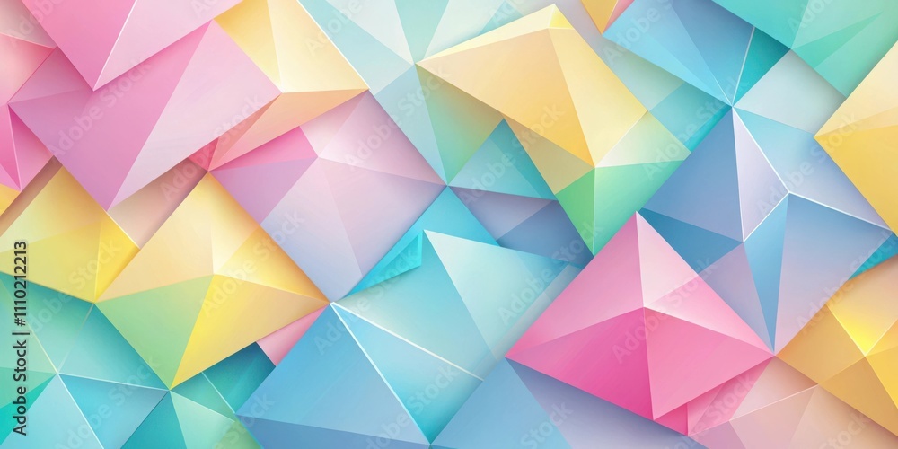 Abstract Geometric Pattern with Pastel Color Tones and 3D Effect Abstract Geometric Pattern with Pastel Color Tones and 3D Effect