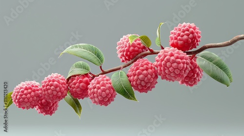 Lychee fruit isolated on white background.