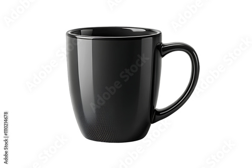 black coffee mug on white background 