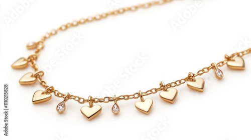 Gold heart charm necklace