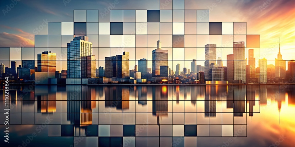 Blurry Urban Serenity: A Minimalist Cityscape of Overlapping Squares and Rectangles in Soft Focus, Capturing the Essence of Modern Architecture and Urban Life Blurry Urban Serenity: A Minimalist Cityscape of Overlapping Squares and Rectangles in Soft Focus, Capturing the Essence of Modern Architecture and Urban Life