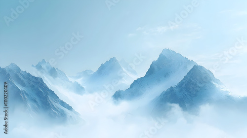 Wallpaper Mural Serene Winter Mountain Peaks  Misty Landscape Torontodigital.ca