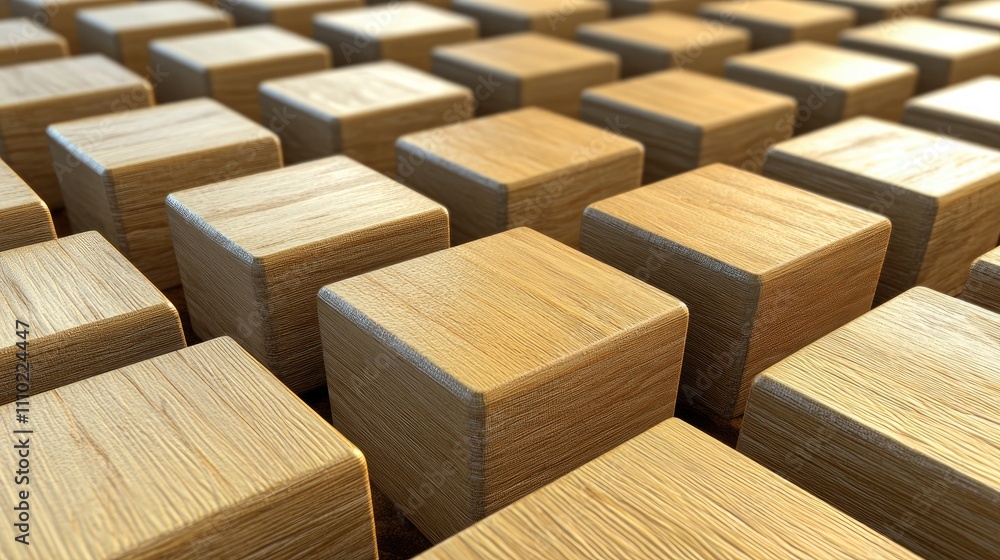 Wooden cubes arranged in a grid pattern symbolizing user experience and design principles in creative projects or presentations Wooden cubes arranged in a grid pattern symbolizing user experience and design principles in creative projects or presentations