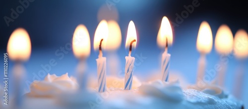 Wallpaper Mural Candlelit birthday cake creating a festive atmosphere for celebrations with delicious frosting and glowing flames Torontodigital.ca