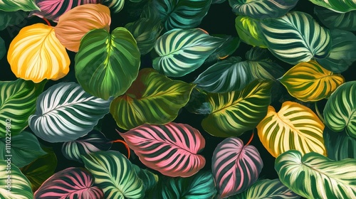 Wallpaper Mural Colorful tropical leaves seamless pattern. Torontodigital.ca