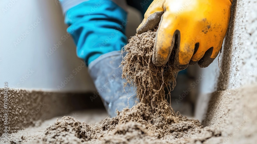 Plumber clearing hair and dirt clog from sink pipes maintenance cleaning concept in home plumbing service Plumber clearing hair and dirt clog from sink pipes maintenance cleaning concept in home plumbing service