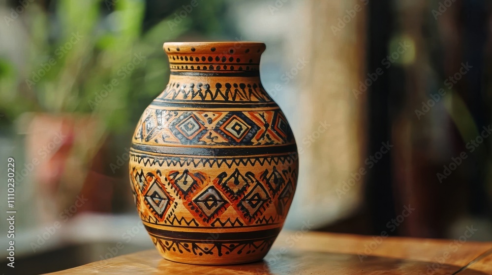 Artisan Pottery on Wooden Table Artisan Pottery on Wooden Table