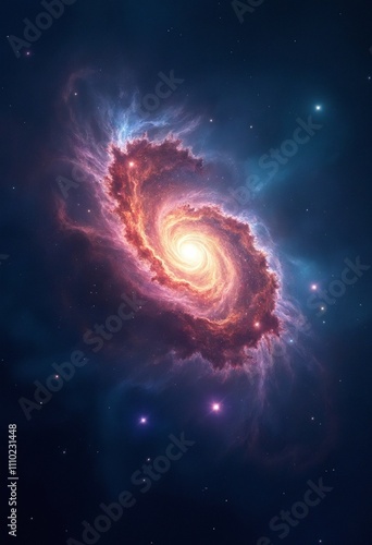 Colorful Cosmic Nebula Swirling in Starry Night Sky