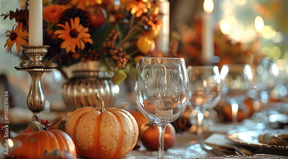 Elegant thanksgiving table decorations. Elegant thanksgiving table decorations.