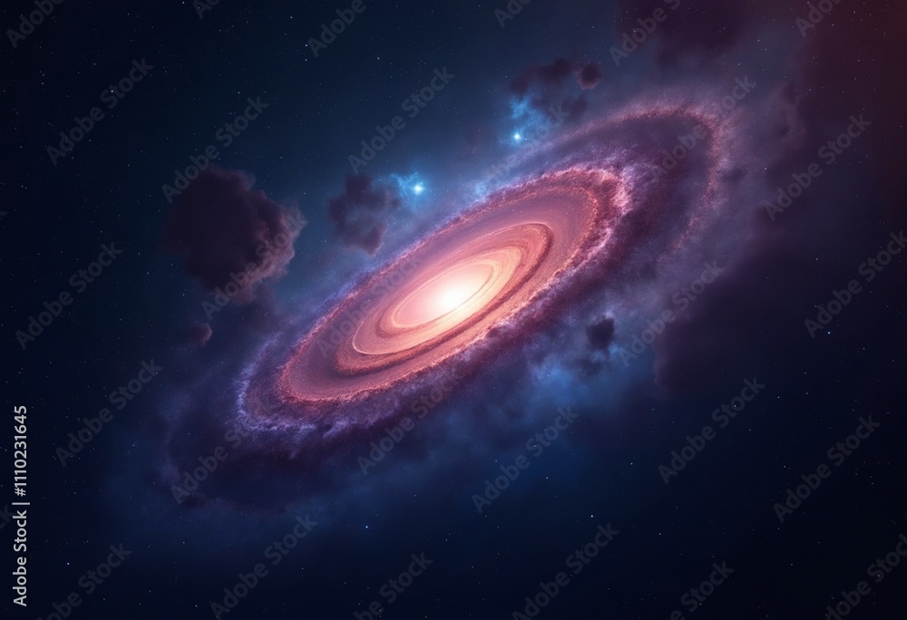 Obraz premium Colorful Cosmic Nebula Swirling in Starry Night Sky