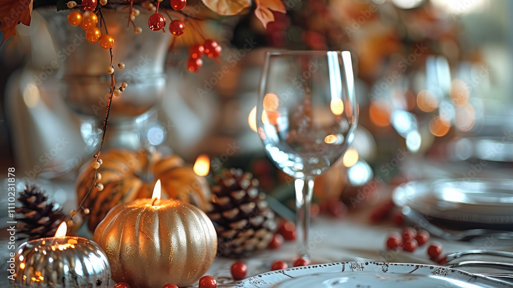 Elegant thanksgiving table decorations. Elegant thanksgiving table decorations.